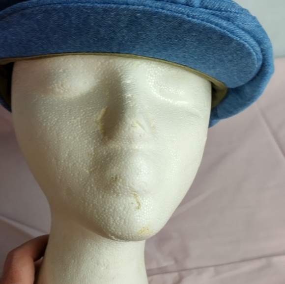 Vtg Denim Paperboy Hat By  Head Shots Medium 7 1/8 - 7 1/4 Kmart New Old Stock - Picture 3 of 9